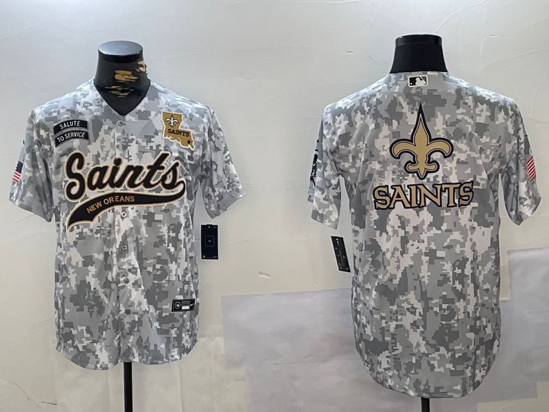 Men New Orleans Saints Blank Nike Arctic Camo 2024 Salute to Service Limited NFL Jersey style 5